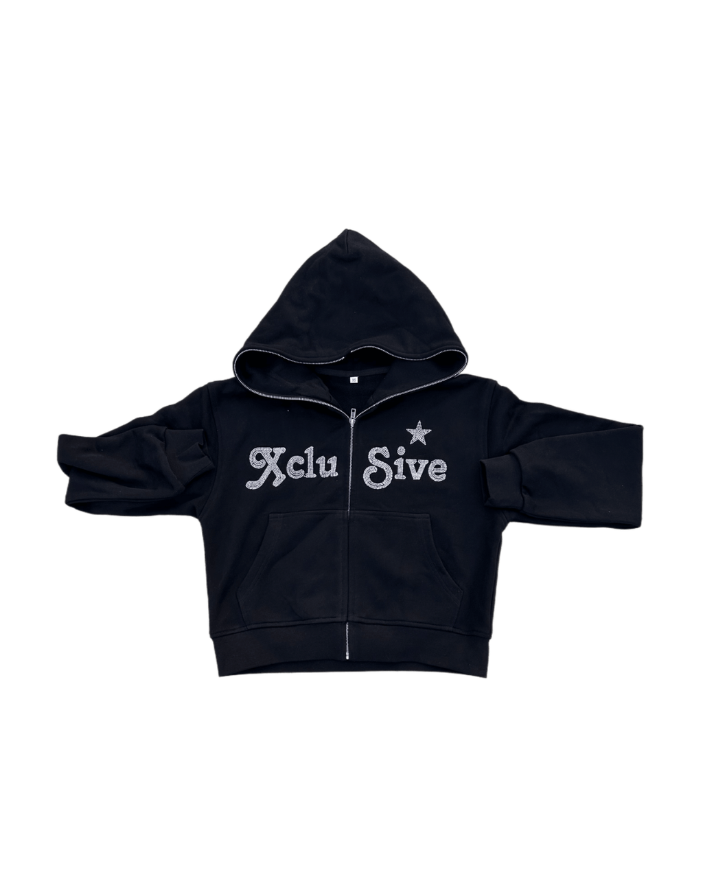 Diamond zip up black