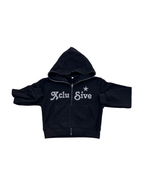 Diamond zip up black