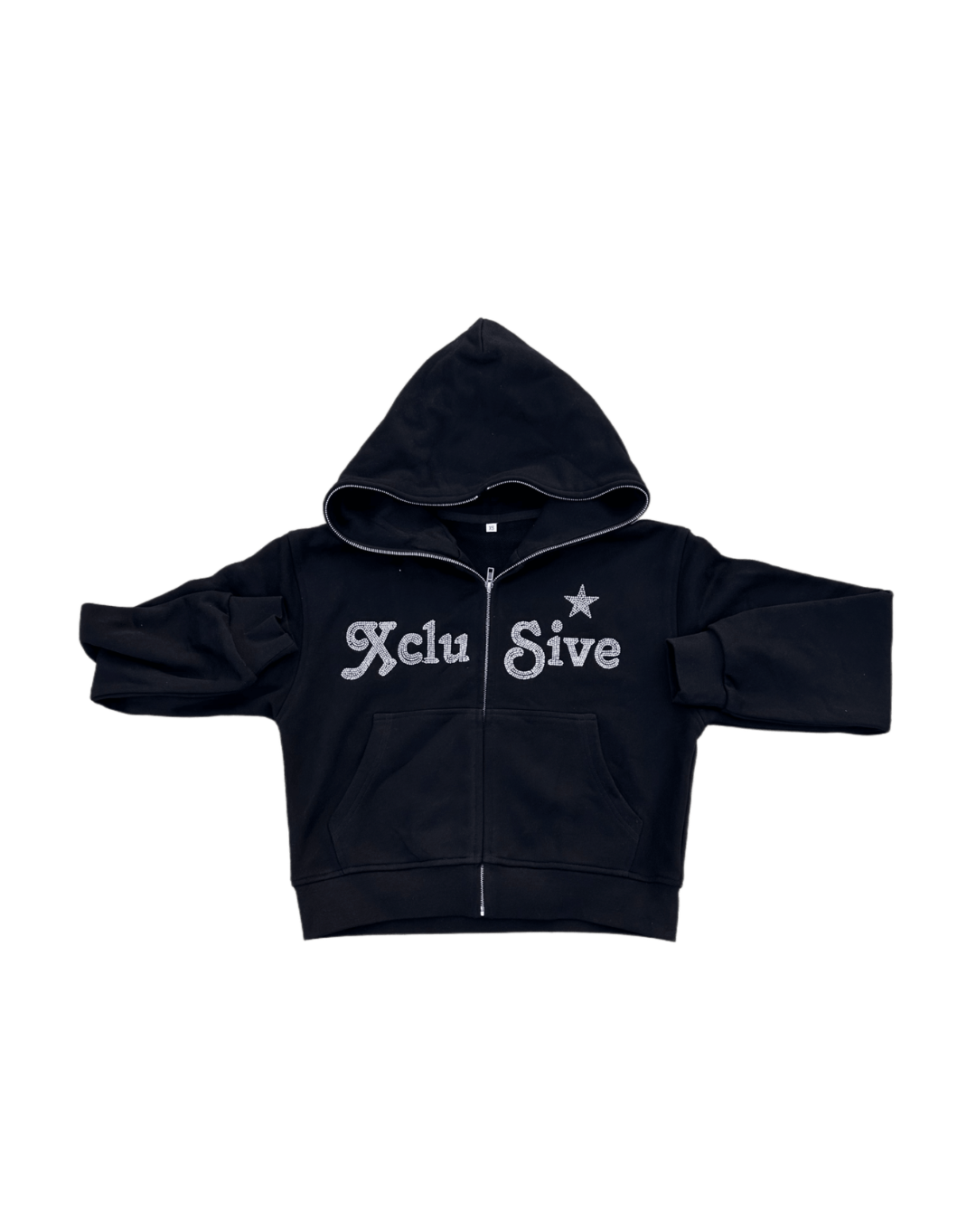 Diamond zip up black