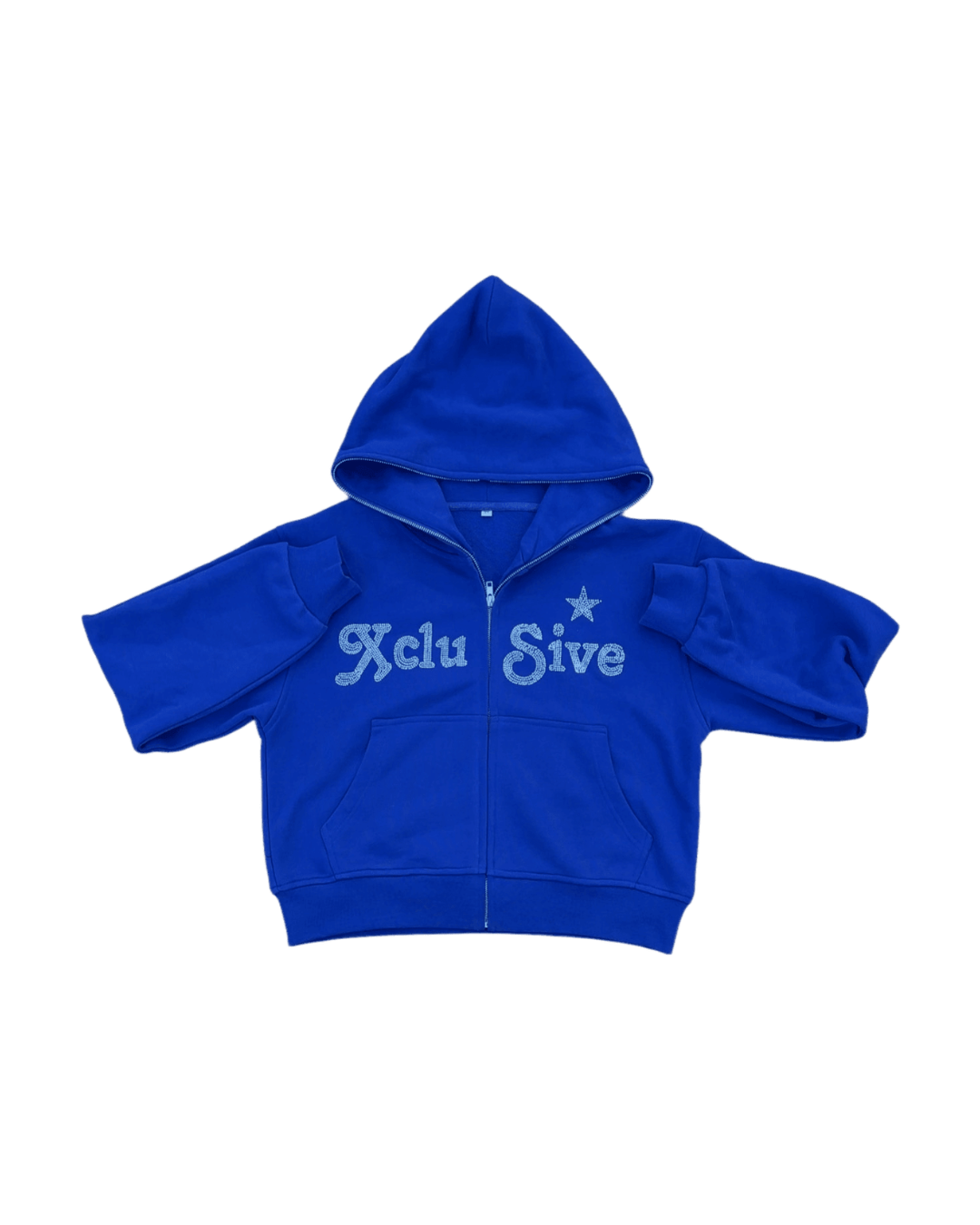 Diamond zip up blue