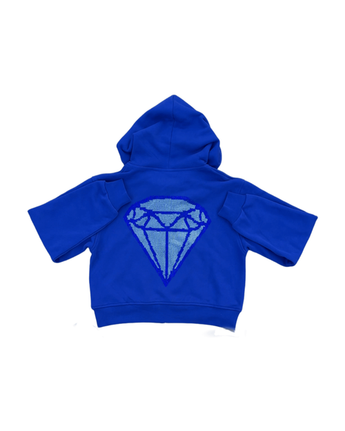 Diamond zip up blue