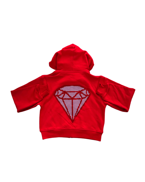 Diamond zip up red